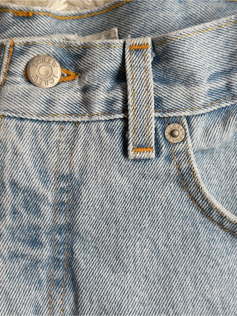 JCrew High Rise Raw Hem Light Wash Denim Cutoff Shorts Y2K Cotton Womens 12 32 - Picture 3 of 8